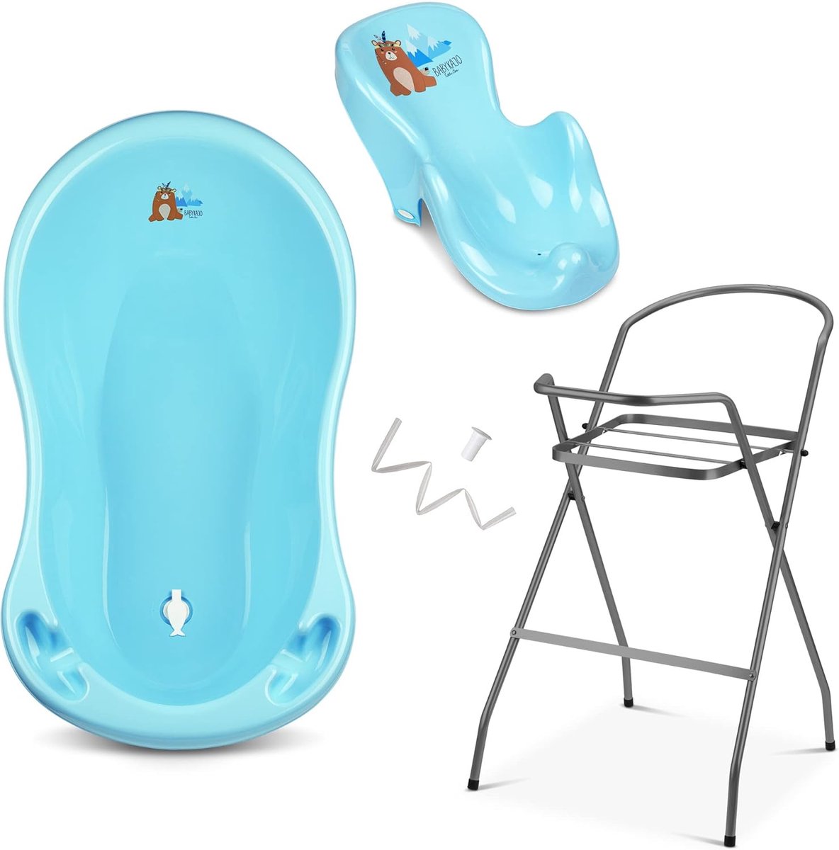 Baby Badje - Badzitje Standaard - Baby Verzorging - TÜV Gecertificeerd - 86 cm Hoog - Beer Blauw