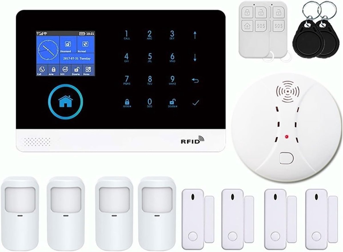 Draadloos Alarmsysteem - Thuisbeveiliging Kit - Huis Beveiligen - Uitbreidbaar Tot 100 Sensoren - Kit5 - Wit