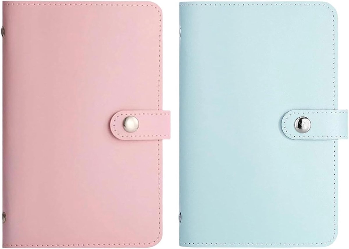 Budgetplanner Ringband - Geld Besparen - Financiën Organiseren - Met Spaaruitdagingen - 18x12 cm - Roze Blauw