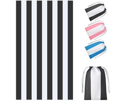 Dailygoods - AOOWU Strandfouta, anti-zand, grote microvezel strandlaken, zwembadhanddoek, sneldrogend, super absorberend, draagbare strandhanddoek, licht, voor strand, reizen, sauna, zwembad, 160 x 90 cm
