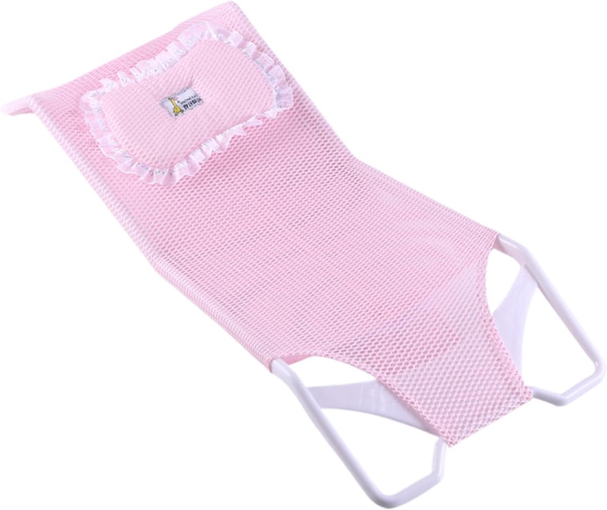 Baby Badsteun - Baby Douche Stoel - Veilig Baden - Huidvriendelijk Mesh - 58 cm - Roze