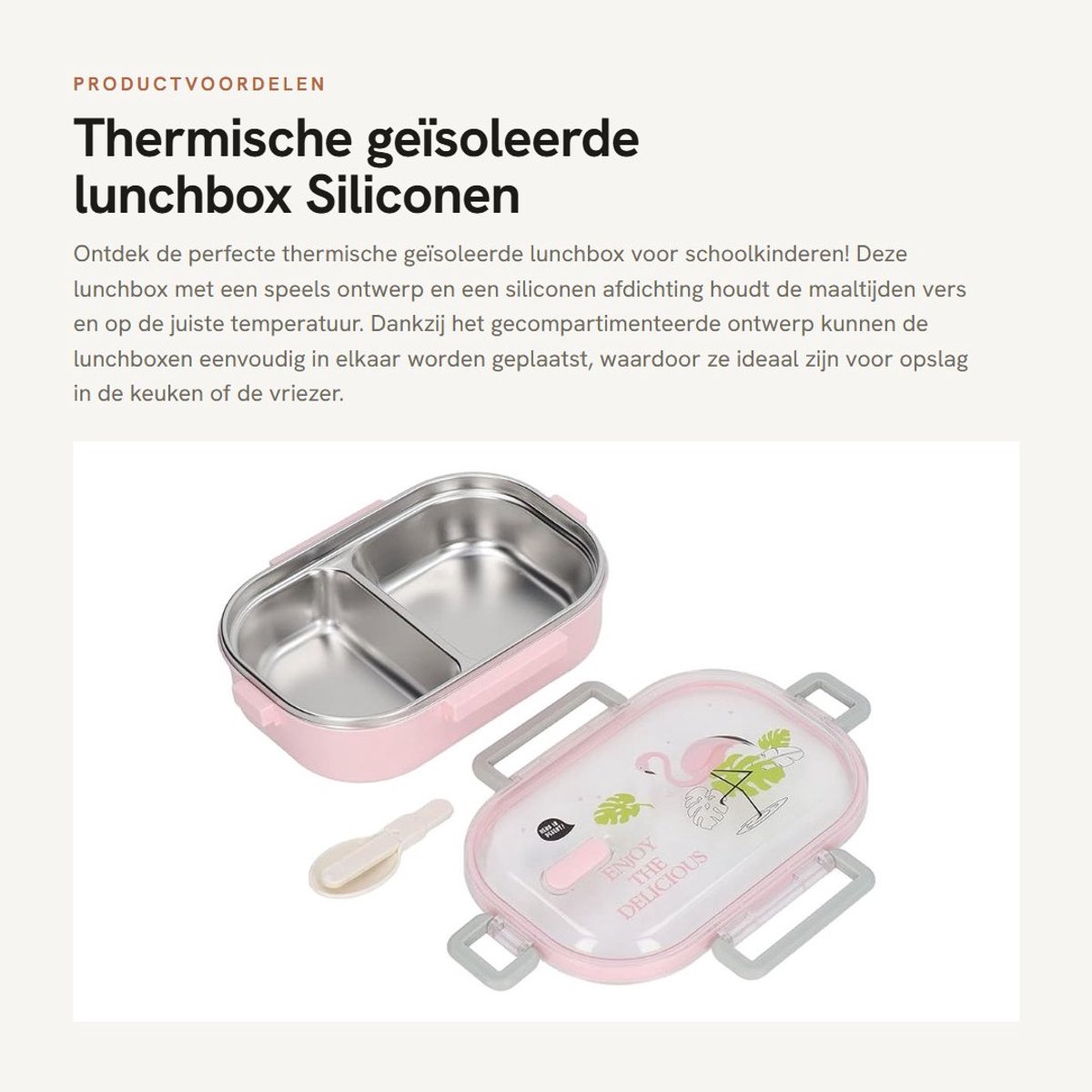 Dailygoods- Lunchbox Roestvrij staal - Thermisch geïsoleerd - Draagbaar - Compartimenten - Ruimtebesparend - Voor kinderen - Bentobox