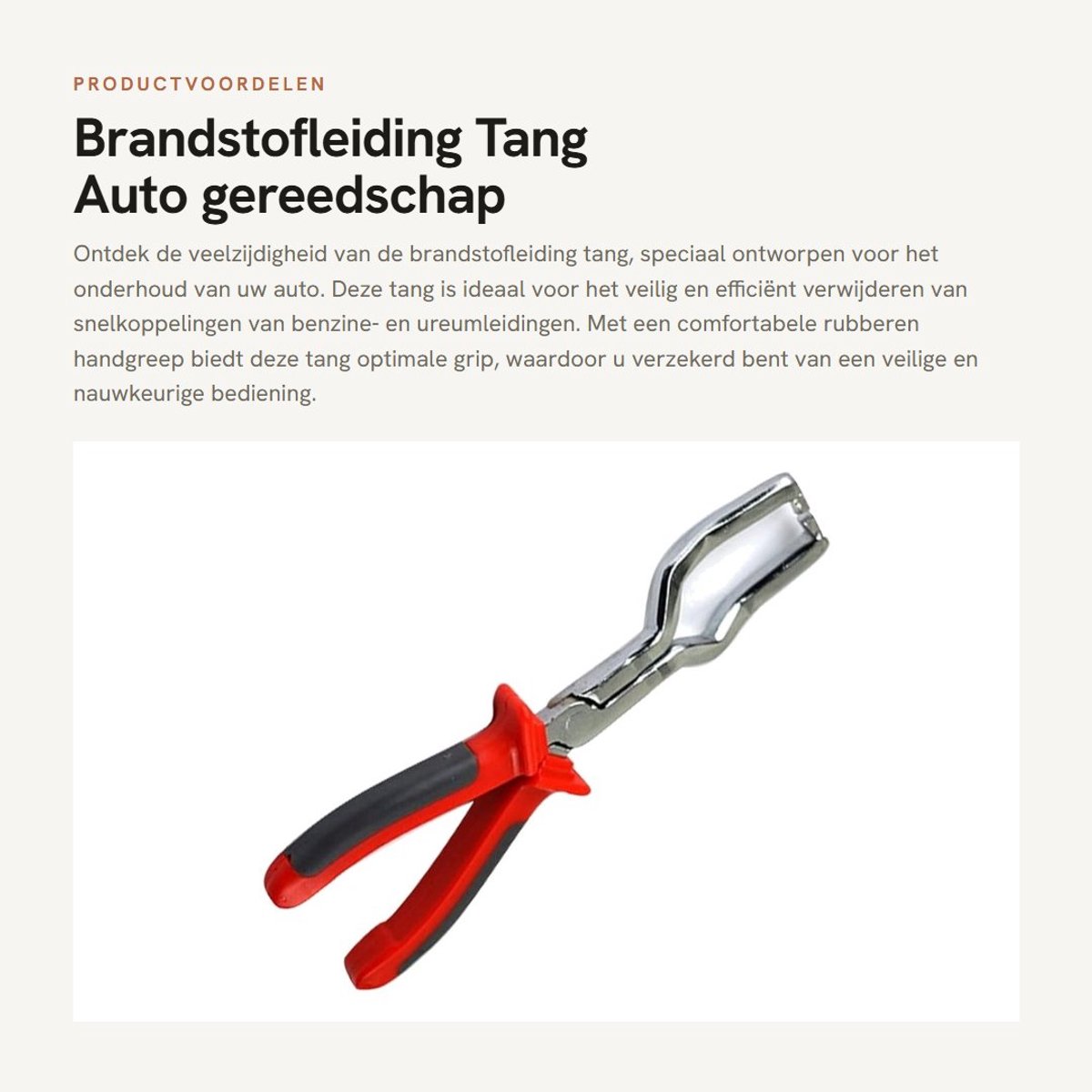 Dailygoods- Brandstofleiding Tang - Antislip Handgreep - Snelkoppeling Gereedschap - 45# Staal - 225x39mm - Ergonomisch Ontwerp - Brandstoffilter Tang