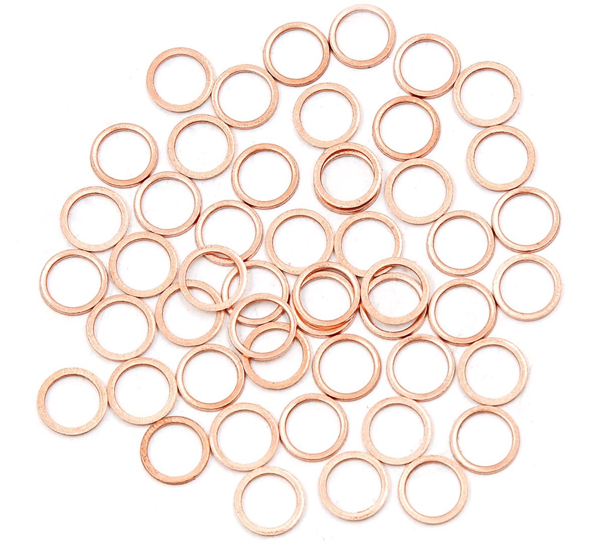 Dailygoods- Afdichtring Platte - Koperschijf 8 x 11 x 1 mm - Set van 50 - Duurzaam - Waterdicht - Schokbestendig - Ring