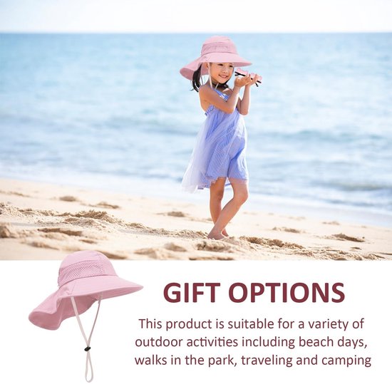 Dailygoods - Kindermuts en Kinderzonnebril - Ademend en Beschermend - Roze - Outdoor Zonnehoed - Schattige Zonnebril - Geschikt voor Kinderen - Hoofdo van Dailygoods — afbeelding 3