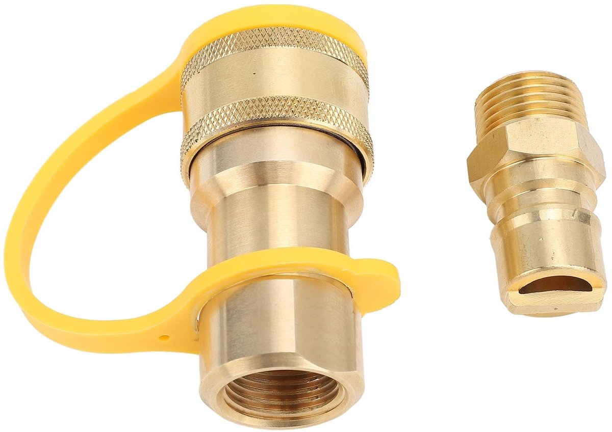 Dailygoods - Gas Quick Connect Adapter Kit - 3-delige set - Messing 1/2 inch - Hoge druk bestendig - Geschikt voor campers en aanhangwagens
