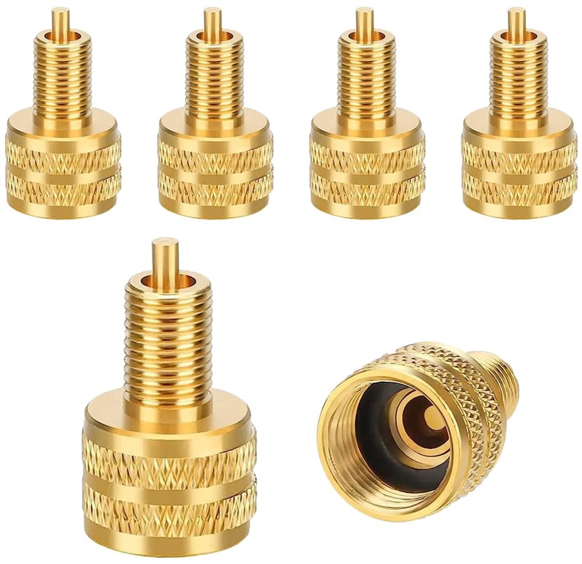 Dailygoods - 6 Stuks Messing Ventiel Stem Adapter voor Auto's en Vrachtwagens