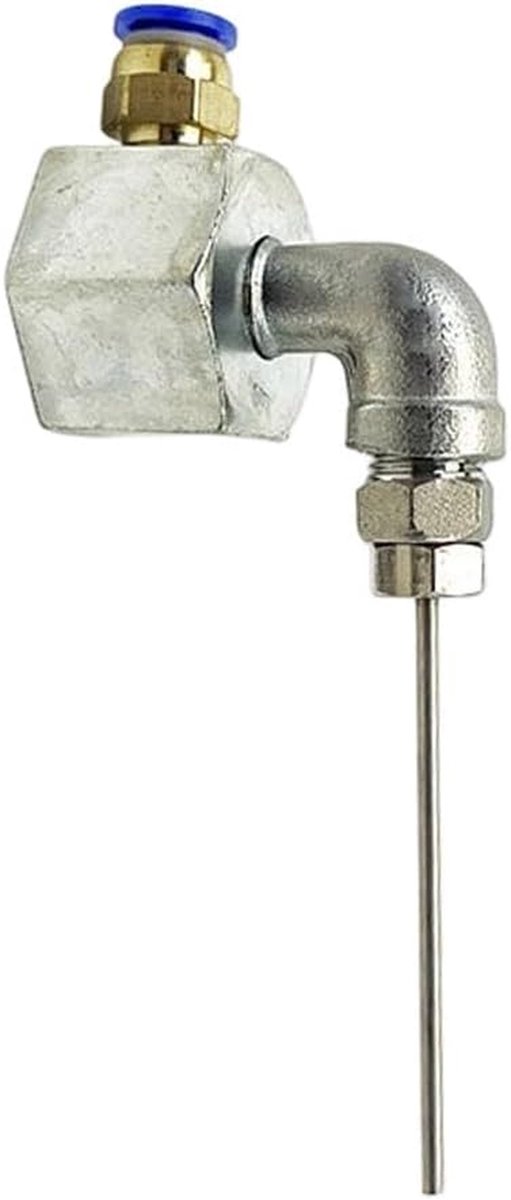 Hogedruk mondstuk - Lucht waterstraal - Sportartikelen opblazen - Roestvrij staal - 20x20x4 cm - Zilver
