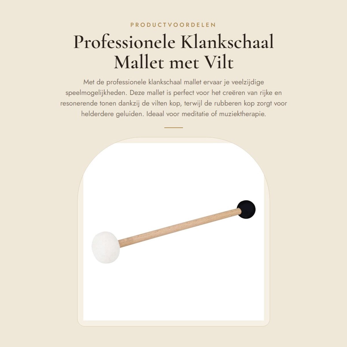 Dailygoods- Klankschaal Professionele Mallet - Dubbele Mallet - Vilt/Rubber - 23x3,5x3,5cm - Voor Tibetaanse Klankschalen - Veelzijdig Gebruik