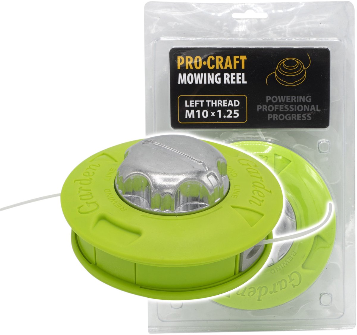 Procraft MR-6 draadkop Garden Green met aluminium voet 2,4 mm x 2,5 m M10 x 1,25