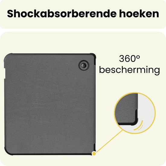 Hoes Geschikt voor Kobo Libra 2 - E-reader Hoesje Bescherm Hoesje Case Sleep Cover - Hoes Geschikt voor Kobo Libra 2 Hoesje - Grijs — afbeelding 4