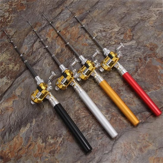 Telescopische hengel - Pocket vishengel - Vissen altijd en overal - Ultralicht en duurzaam - 95 cm uitgeschoven - Multicolor — afbeelding 5