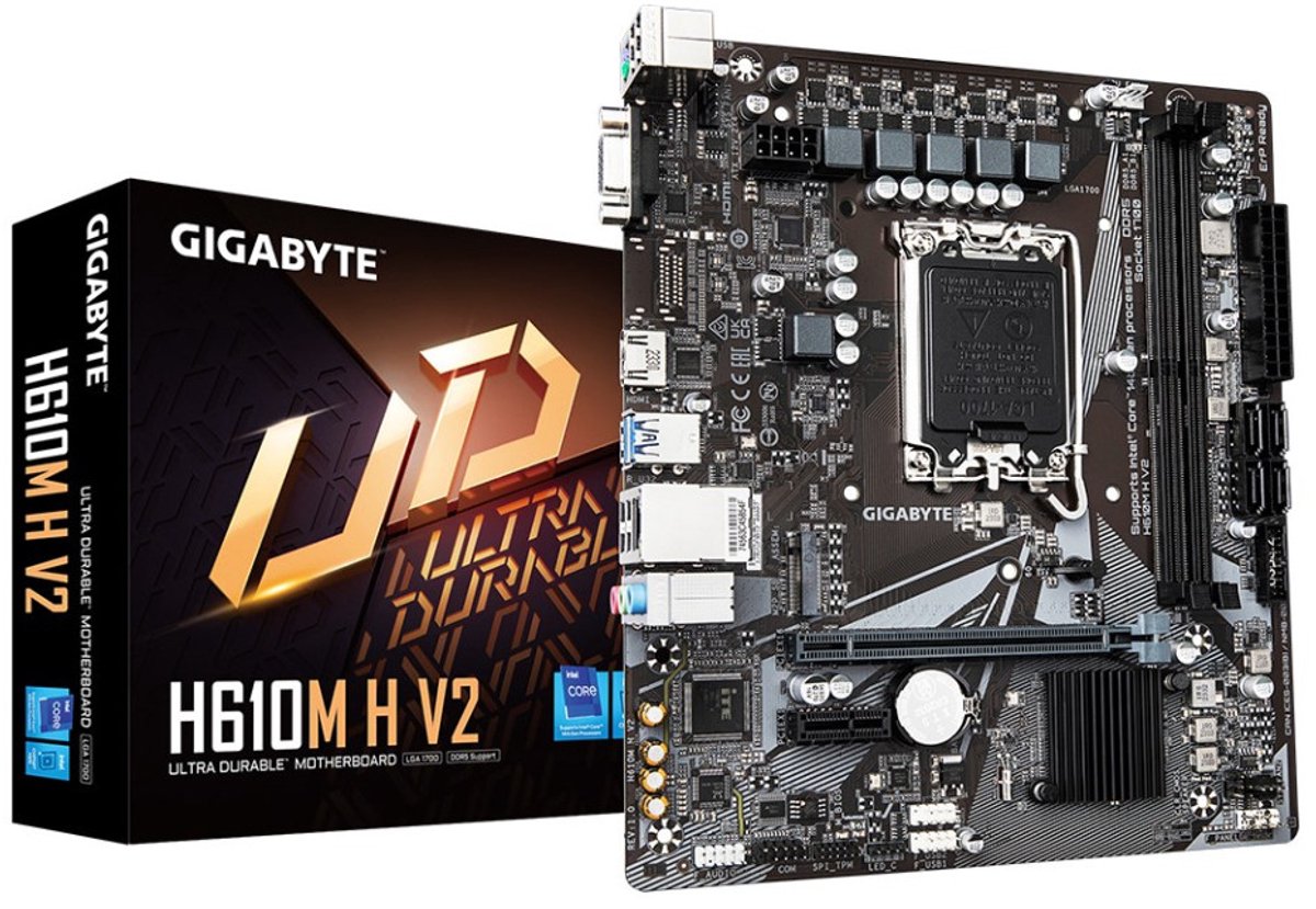 Gigabyte H610M H V2 moederbord Intel H610 Express LGA 1700 micro ATX