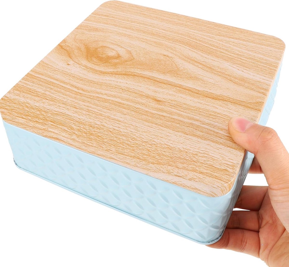 Kerstkoekjesdozen van metaal met houten deksel voor snoep en lekkernijen - Perfecte cadeauverpakking voor zoetigheden en traktaties