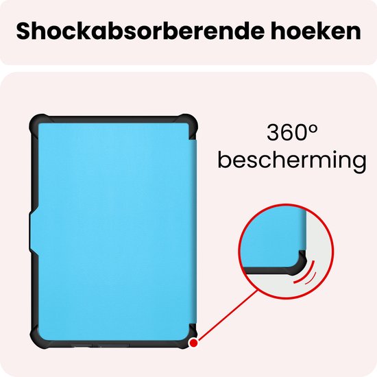Hoes Geschikt voor Kobo Clara HD Hoesje Bookcase Cover Book Case Hoes Sleepcover Trifold - Lichtblauw — afbeelding 4