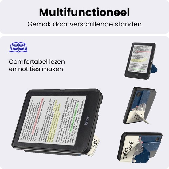 Hoes Geschikt voor Kobo Clara Colour - Met Screenprotector - Luxe E-reader Trifold Case - Bescherm Hoesje Book Cover - Kat — afbeelding 3