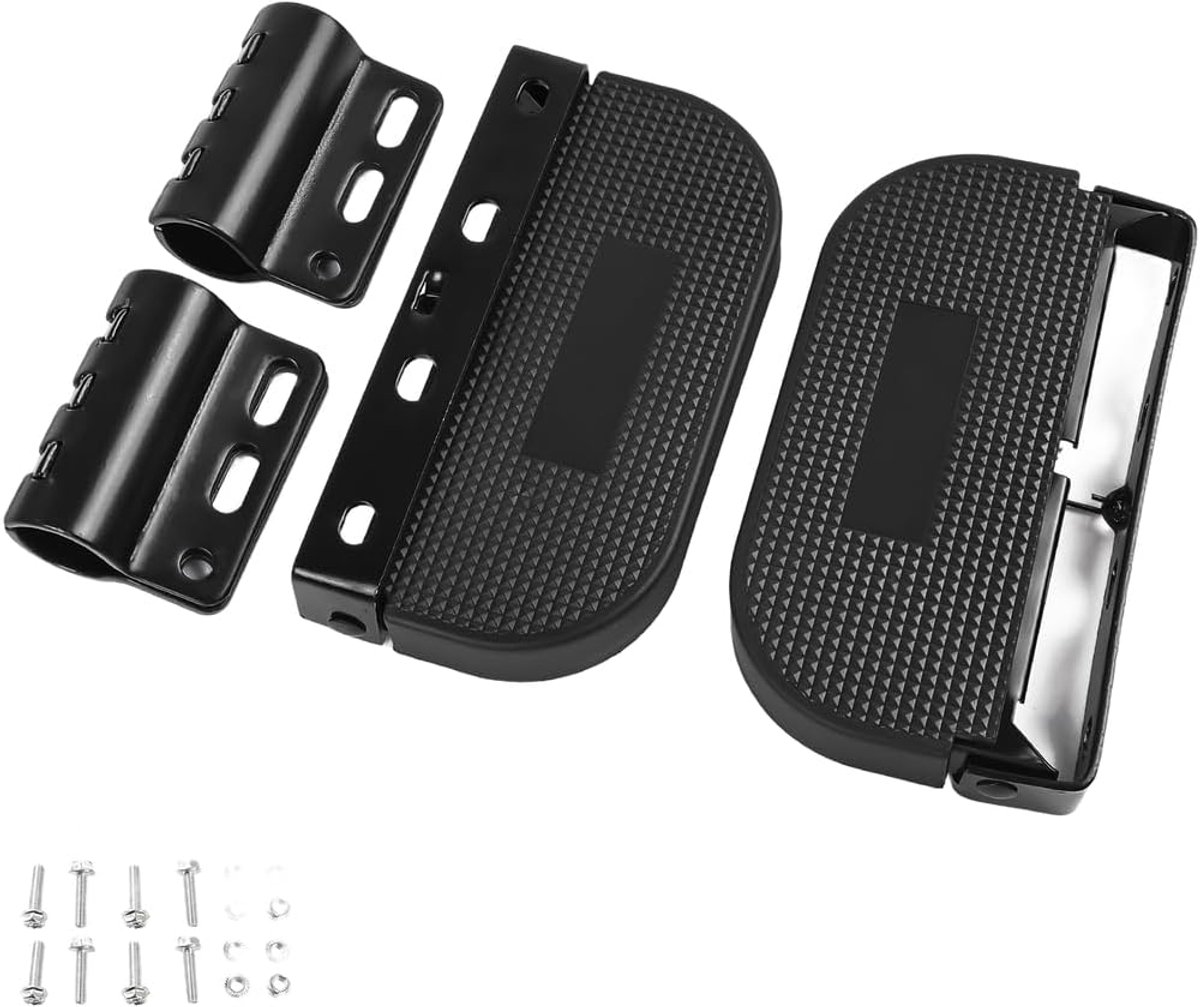 Motorfiets Voetsteunen - Opvouwbare Pedalen - Verbeterde Rijstabiliteit - Verstelbaar voor 20-25mm - 555 Grams - Zwart