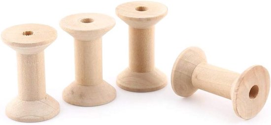 10 Stuks Onbewerkte Houten Lege Spoelen voor Draad, Naaiwerk en Creatieve Klussen, Ideaal voor Handwerken en Hobbyprojecten — afbeelding 3