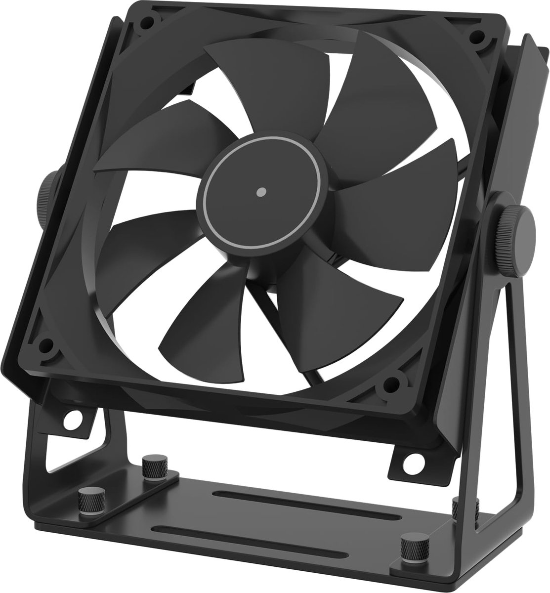 Ventilator Standaard - Bureauhouder - PC Koeling - 360° Rotatie - 120/140mm Fans - Zwart