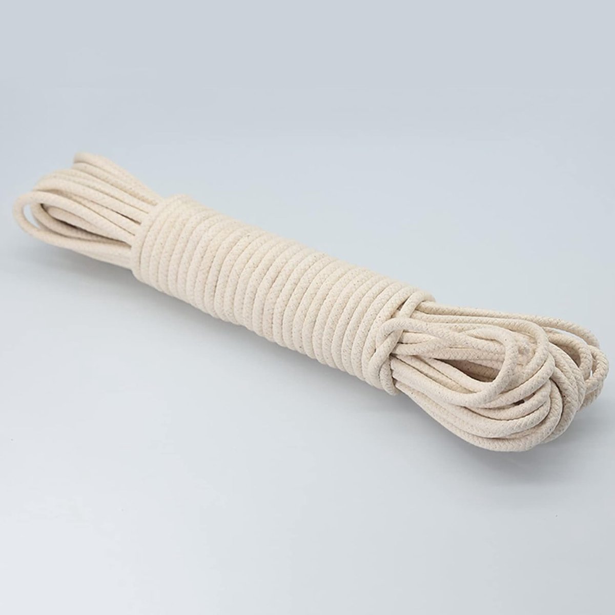 Vlaggenstok Touw - Mast Lijn - Vlaggen Ophangen - Stevig Katoen Gevlochten - 50 Meter 8mm - Beige