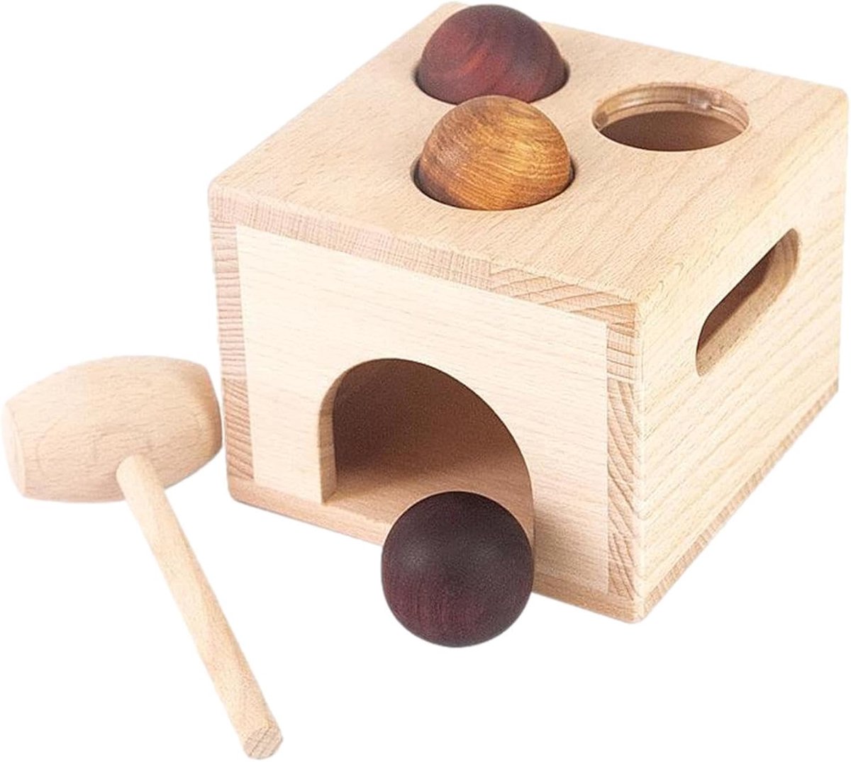Houten Puzzel Set - Sorter Spel - Cognitieve Ontwikkeling - Massief Hout - Diverse Maten - Multicolor
