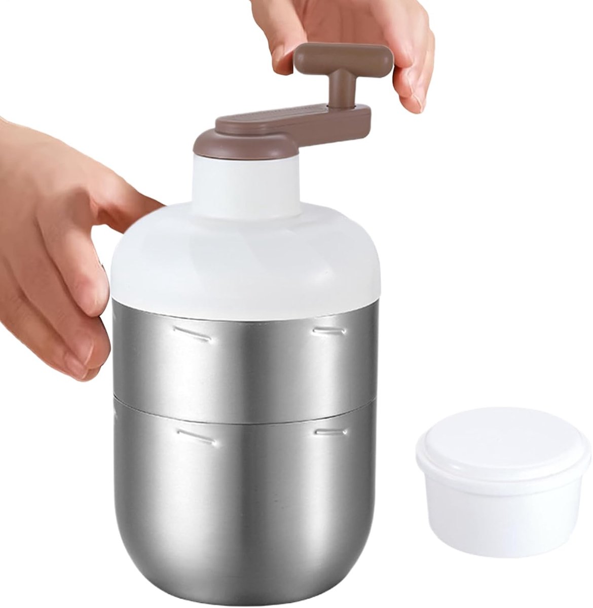 IJs Schaven - Schaafmachine Handmatig - Cocktails Maken - Stroomloos Apparaat - 25x12 cm - Zilver