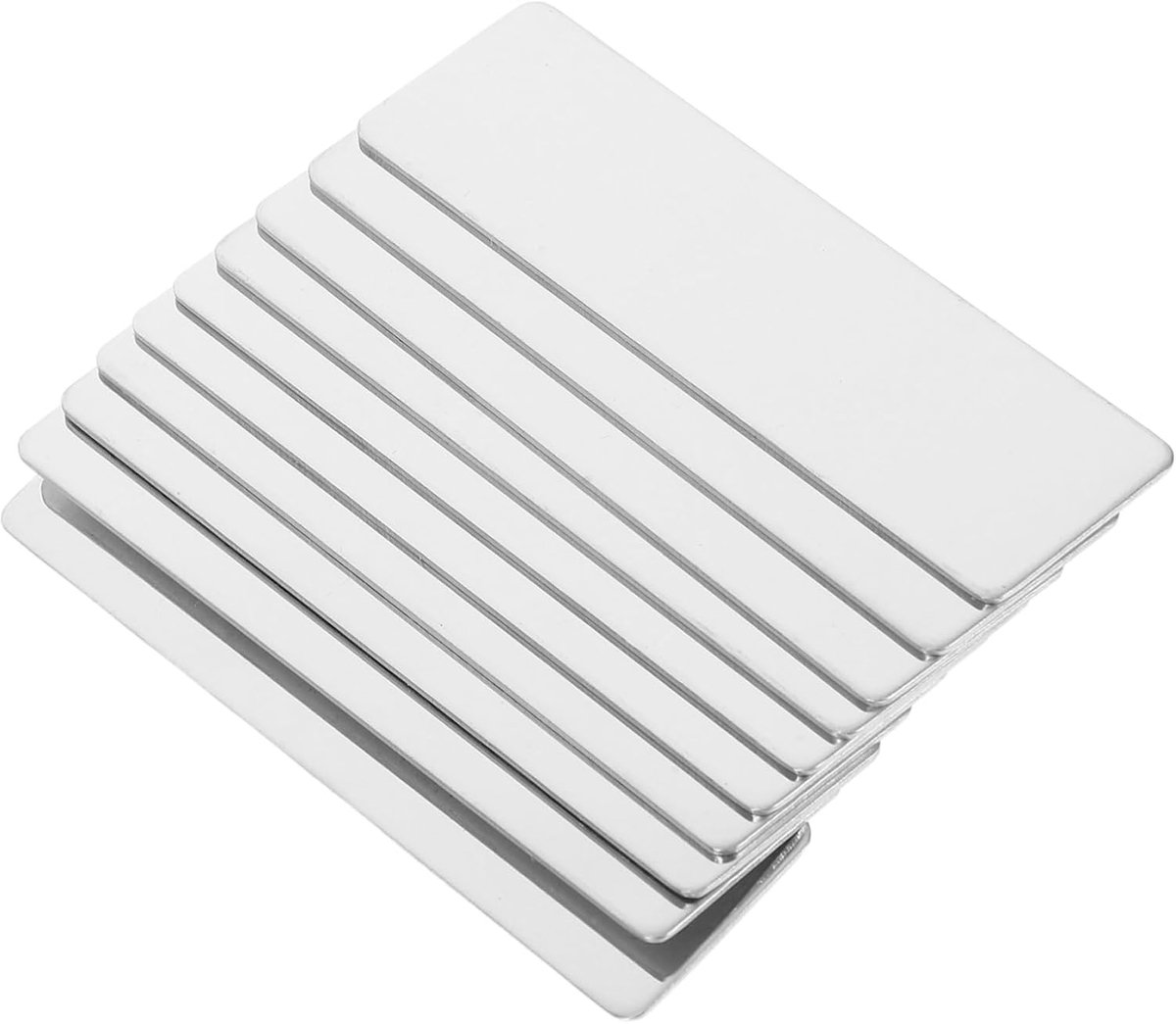 Naamplaten Roestvrij Staal - Naamplaatjes Badge - Naam Maken - Gladde Afwerking - 10 Stuks 7cm - Zilver