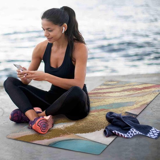 Opvouwbare Yogamat - Fitness Mat Yoga Handdoek - Thuis Sporten - Antislip Natuurrubber - 180 x 66 cm — afbeelding 3