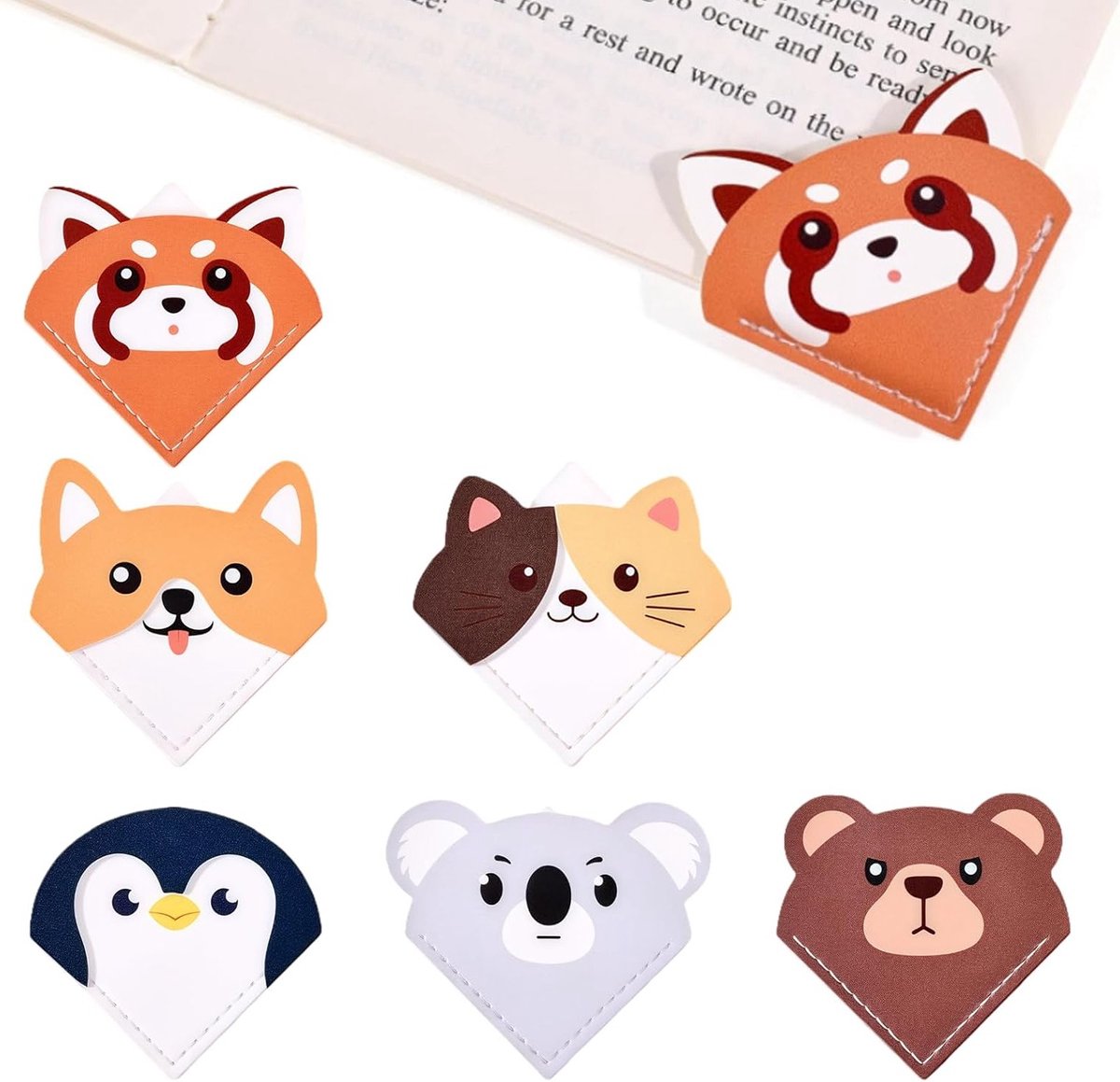 Set van 6 Lesezeichen voor Kinderen, Creatieve Boekaccessoires en Originele Cadeaus voor Boekenliefhebbers en Lezers