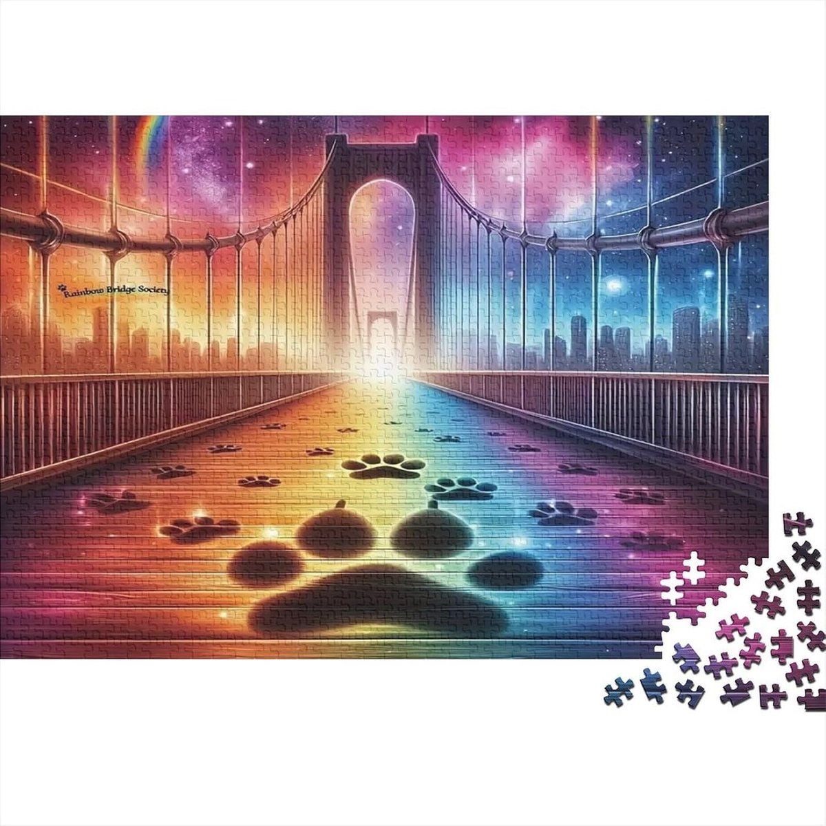 Legpuzzel 1000 stukjes - Puzzel volwassenen - Geduld training - Papieren wanddecoratie - 52 x 38 cm - Regenboogbrug
