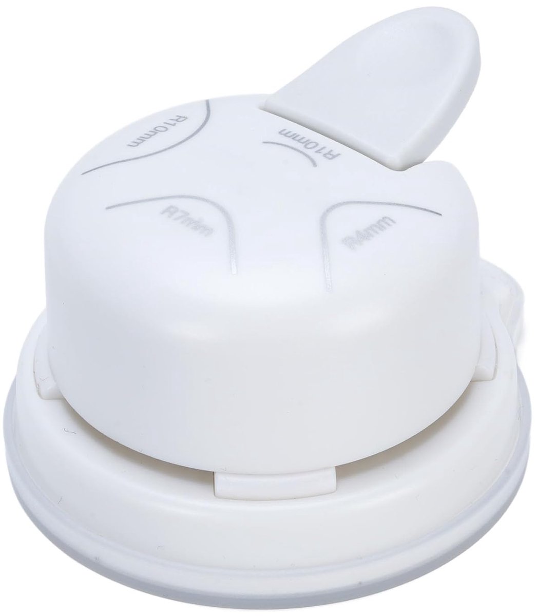 Hoekronde Pons - Papier Snijder - Kaarten Maken - 4-in-1 Functionaliteit - R4 R7 R10 mm - Wit