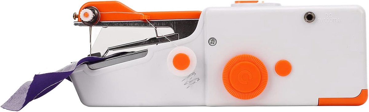 Draagbare Naaimachine - Hand Naaimachine - Kleine Reparaties - Ergonomisch Ontwerp - 23 cm - Oranje
