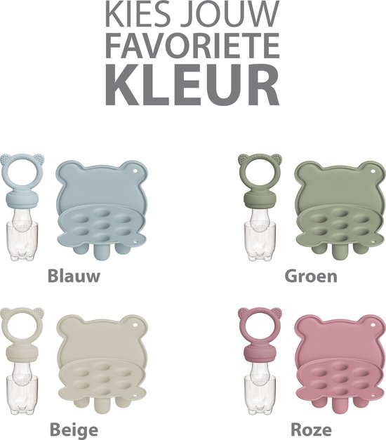 Liefjes & Co Fruitspeen & IJsblokjesvorm - Baby Speen met Bijtring - BPA-vrij Siliconen - 3 Speenmaten S/M/L - Sage Groen van Liefjes & Co — afbeelding 4
