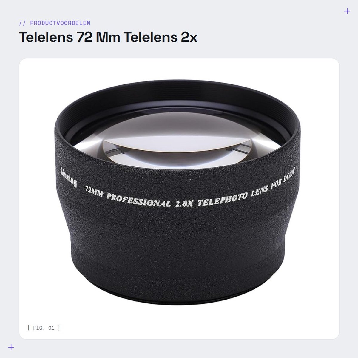 Dailygoods- Telelens 72 Mm 2x Vergroting - Teleconverterlens