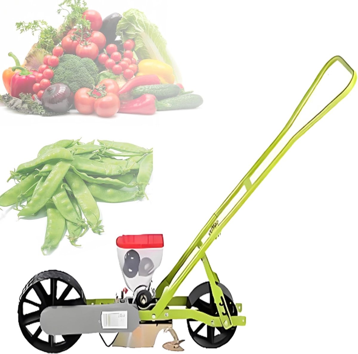 Handmatige zaaimachine - Tuin zaaier - Nauwkeurig zaaien - Instelbare diepte - 1 rij - Groen