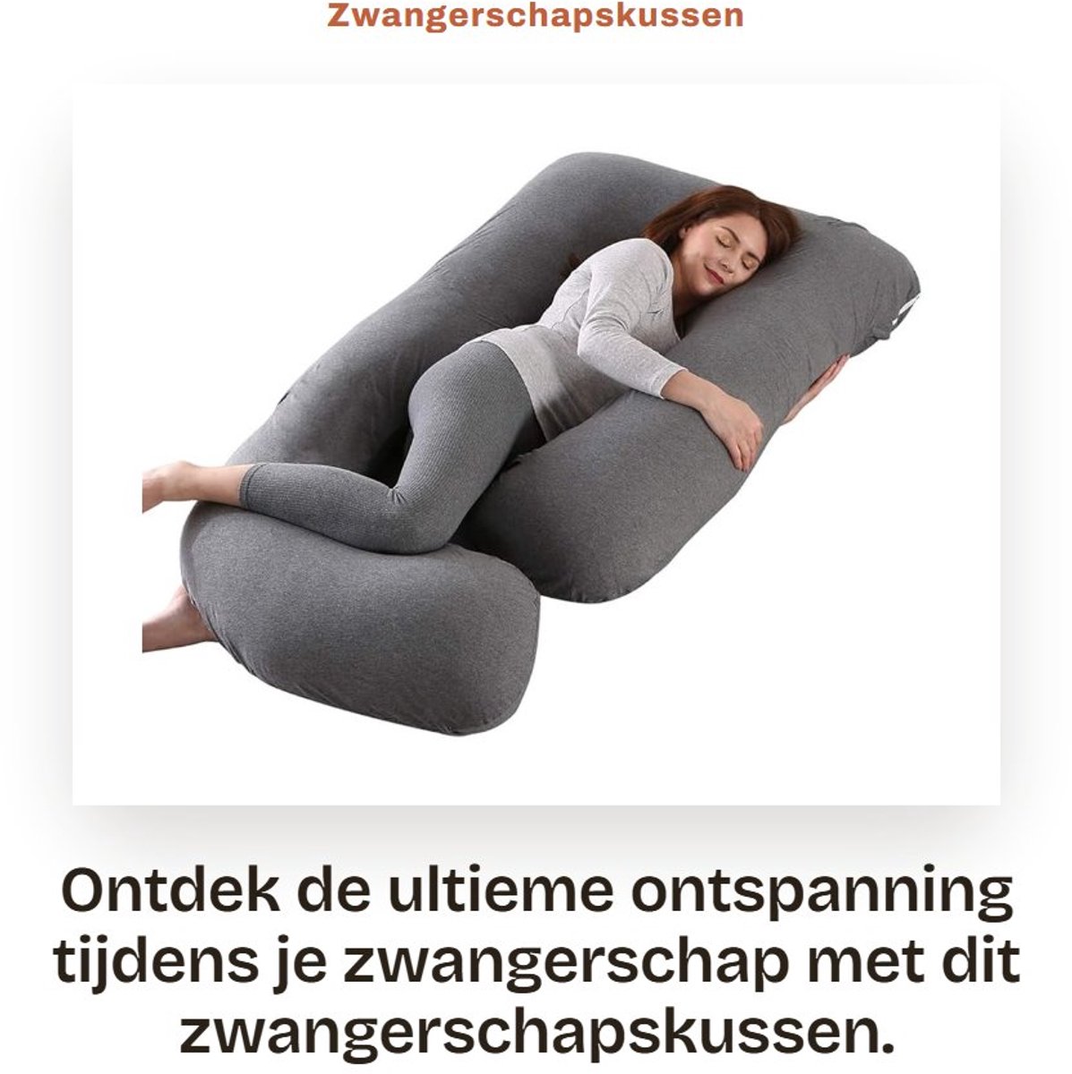Dailygoods- Zwangerschapskussen U-vormig - Full Body Kussen - Ondersteuning - Wasbare Hoes - Comfortabel Slapen - Vermindert Pijn - Slapenkussen