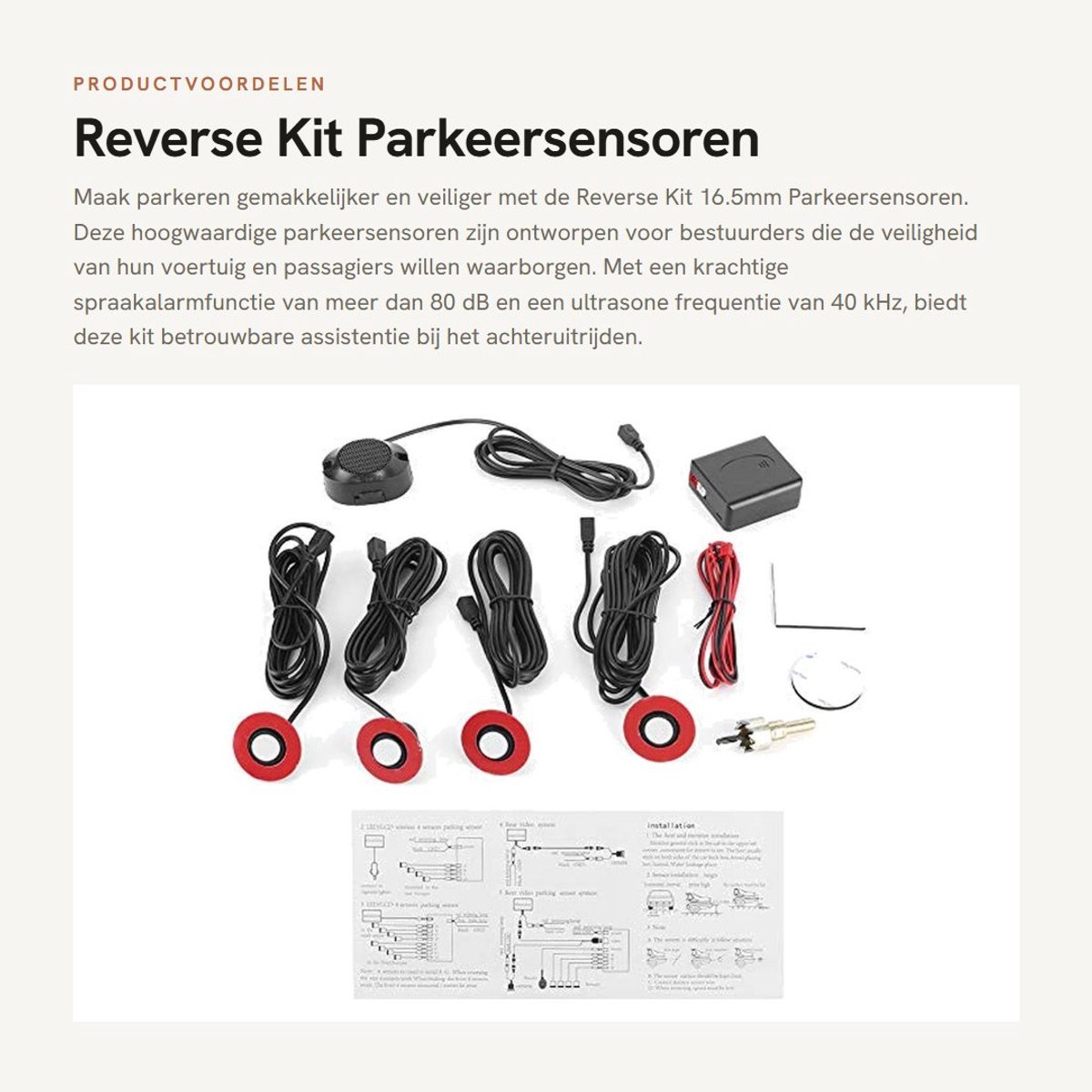 Dailygoods- Parkeersensoren Draadloos - Radar-Kit - Ultrasone