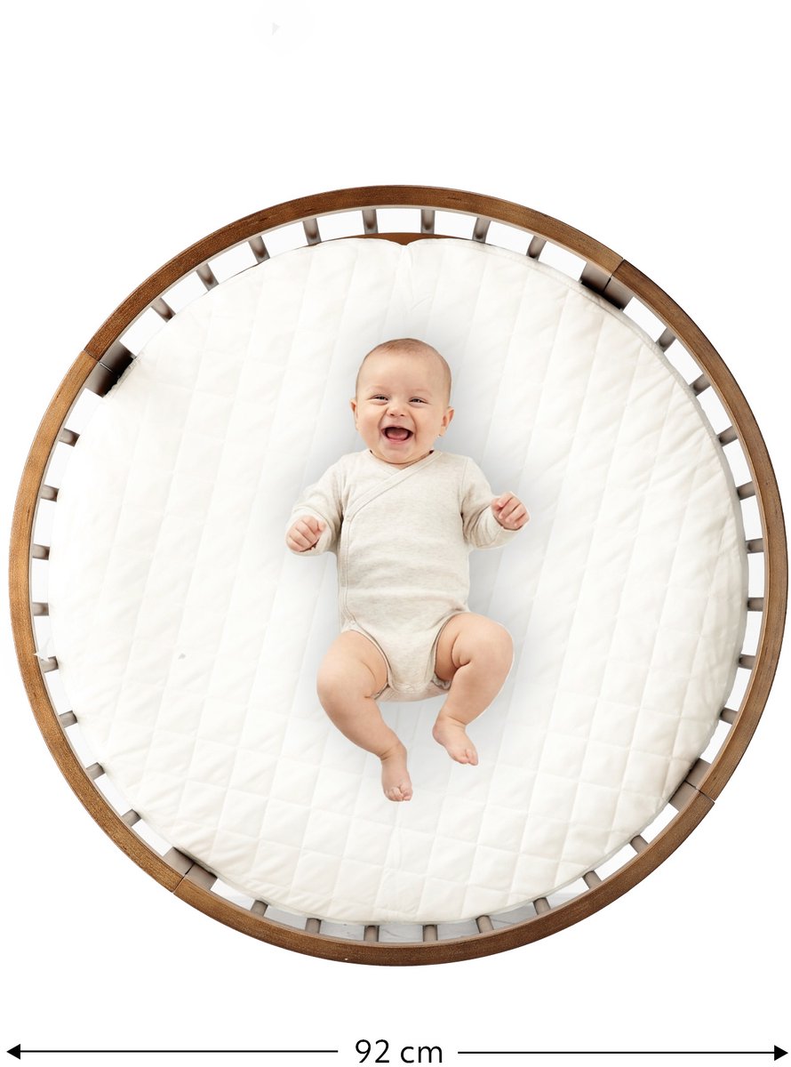 Deryan Willow Box - Ronde Houten Babybox inclusief Matras - Bruin – foto 4