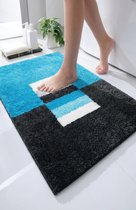 Casilin Badmat Antislip 65x115cm Elba - Waterabsorberende Badkamermat - Wasbaar en Sneldrogend - Voor Douche en Bad - Hoogpolig - Acryl - Rechthoek - Blauw, Aqua