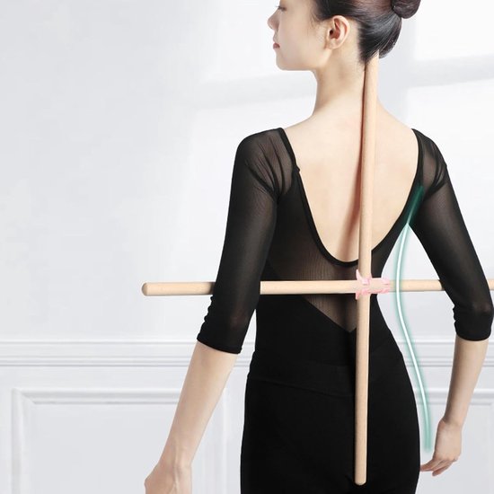 Yogasticks - Pilates Staf - Houding Verbeteren - Hout Constructie - 60 cm - Niet gespecificeerd van Merkloos — afbeelding 2