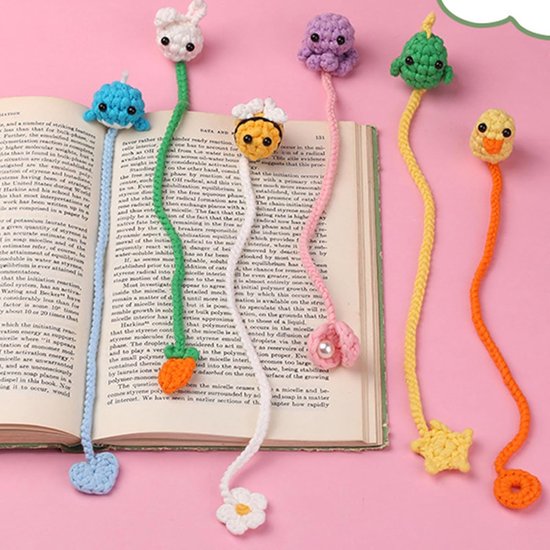 Gehaakte Bloem Bladwijzers - Haakpakket Lezen - Creatief Knutselen - Inclusief Video Tutorial - Set van Meerdere - Gemengde Kleuren — afbeelding 3