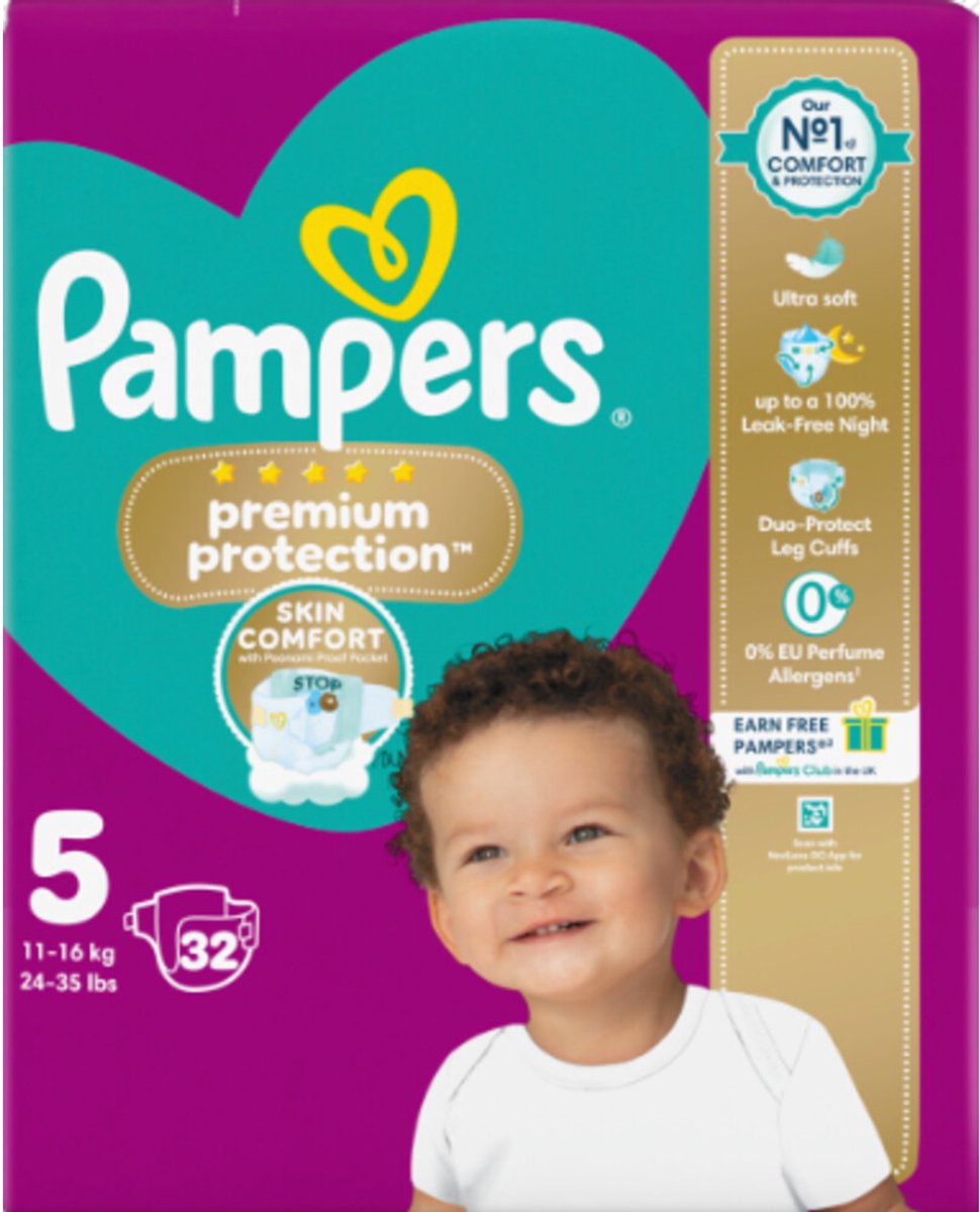 Pampers Premium Protection luiers maat 5 | 32 stuks