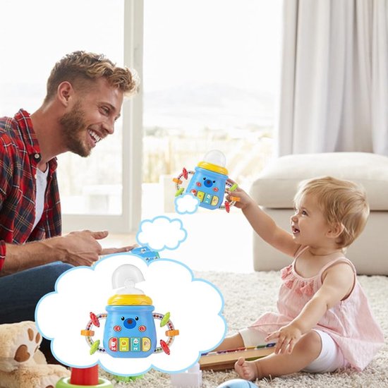 Muziek Babyfles - Rammelaar Speelgoed - Baby Amuseren - Zelfnivellerend - 13.7 x 4 x 11.7 cm - Multicolor — afbeelding 4