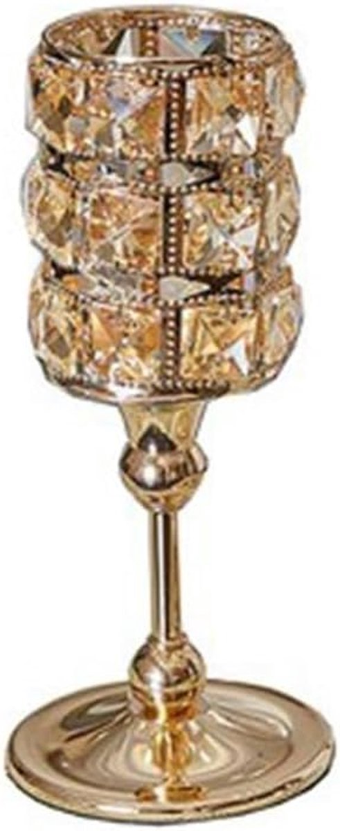 Kaarsenstandaard Kristal - Decoratieve Kandelaar - Huisdecoratie - Stabiele Basis - Klein Formaat - Eén Kleur