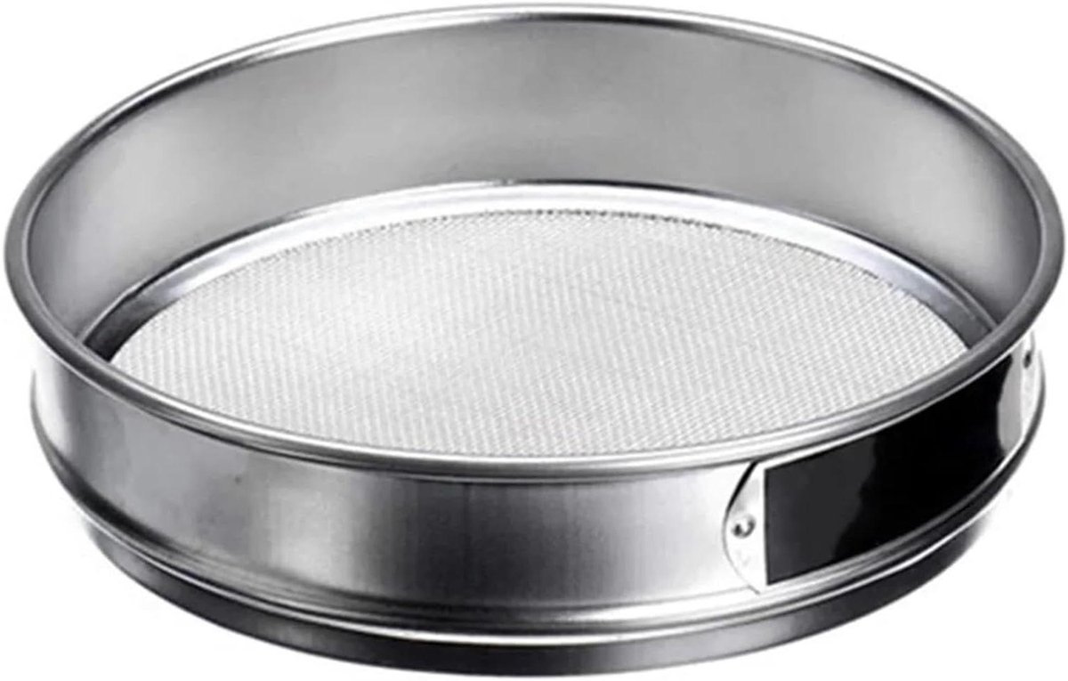 Grondzeef Tuingrond - Compostzeef Bodemzeef - Tuingrond Zeven - Gelijkmatig Gaas - 22x22x7cm - Zilver