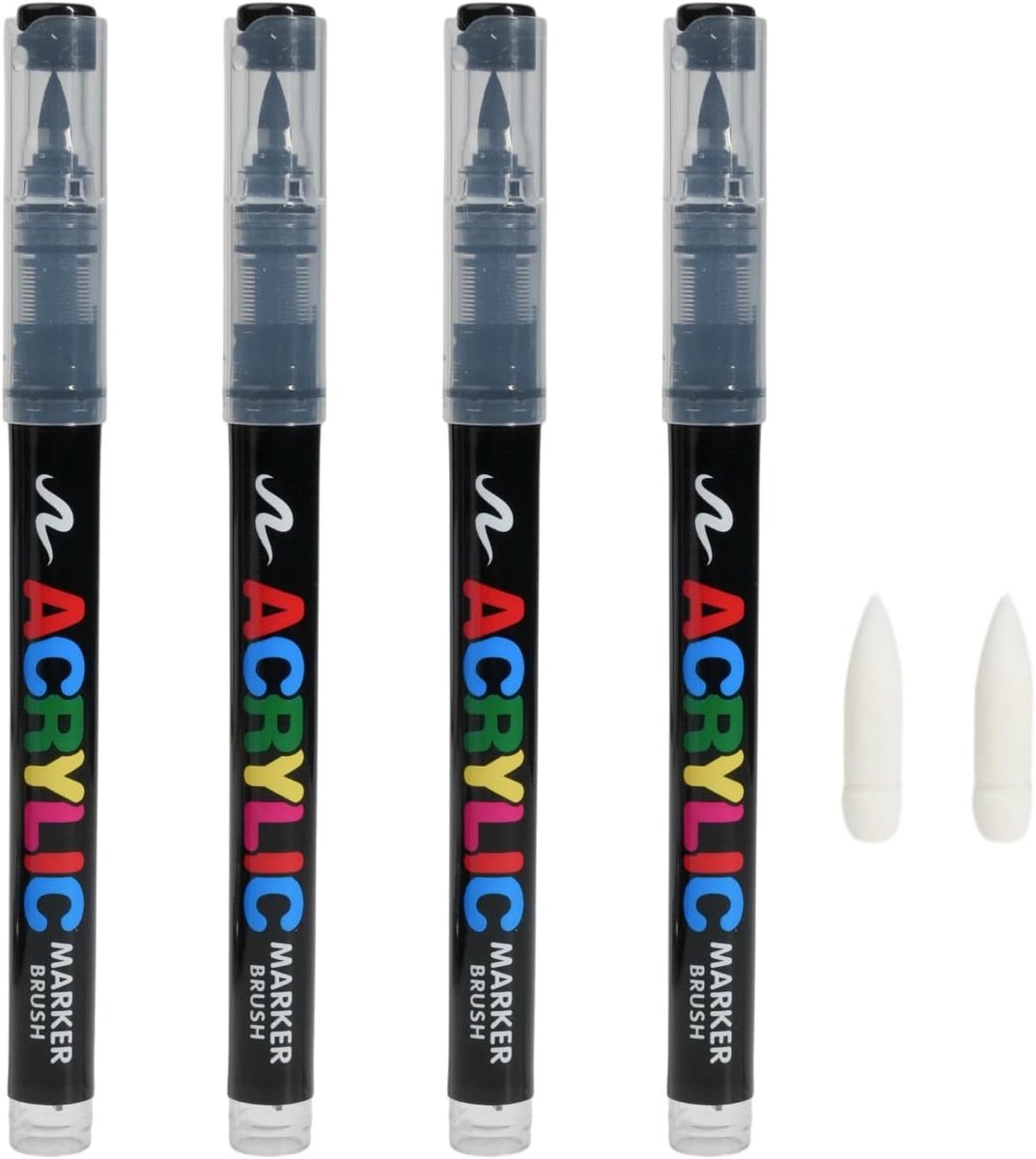 Zwarte Acrylstiften Set - Zwart - Met 2 Reservepunten - Waterbestendig - Voor Kunstenaars en Creatieve Projecten