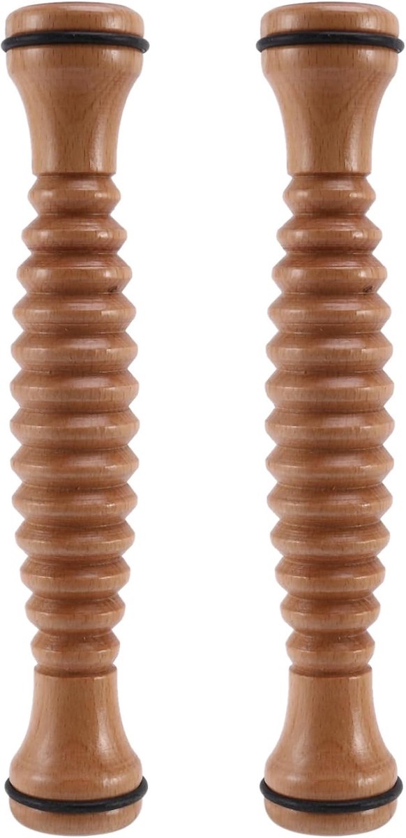 Voetmassage Roller - Voetrol Ontspanning - Spierherstel Bevorderen - Massief Houten Constructie - 21 cm Lengte - Natuurlijk Hout