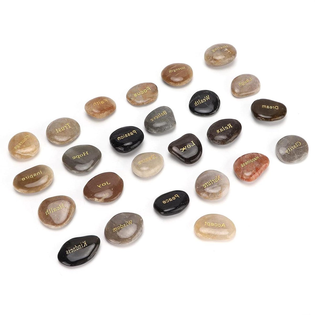 Decoratieve Rivierstenen - Gepolijste Kiezels - Tuindecoratie - Natuurlijk Gepolijst - 25 Stuks - Multicolor