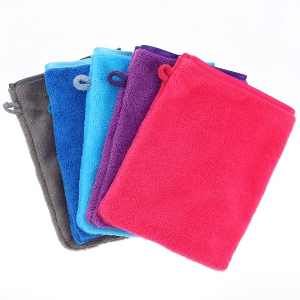 Washandjes 5 Stuks - Microvezel - 20 x 15 cm - Zacht - Herbruikbaar - Geschikt voor Gevoelige Huid - Gezichtshandschoenen