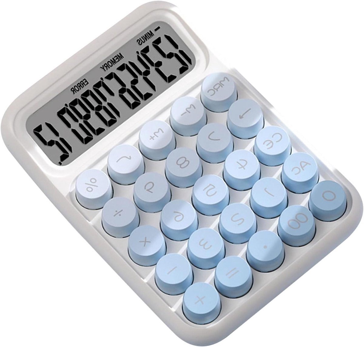 Rekenmachine - Calculator - Kantoorwerk - Groot Scherm - 16 x 11.5 x 3 cm - Wit